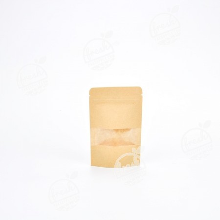 ถุงซิปมีหน้าต่าง-น้ำตาลอ่อน-9 cm # 1 (ห่อ)
